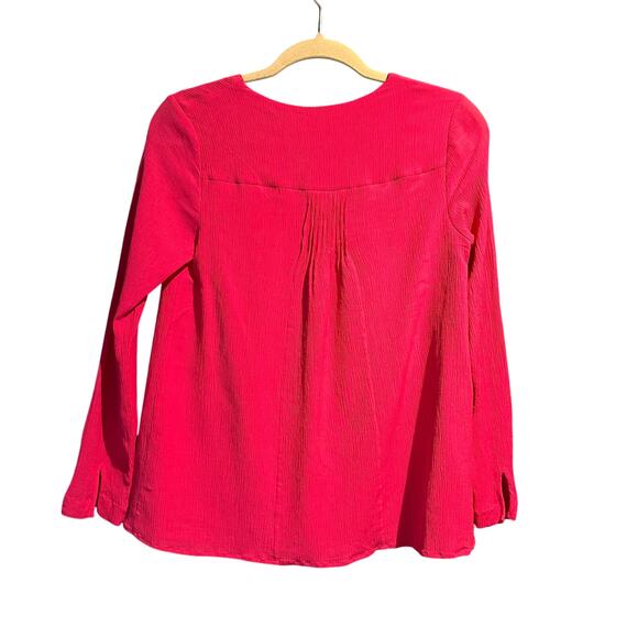 Vineyard Vines Size XSmall Hot Pink Blouse Pintuck details lined pretty feminine - Picture 2 of 9